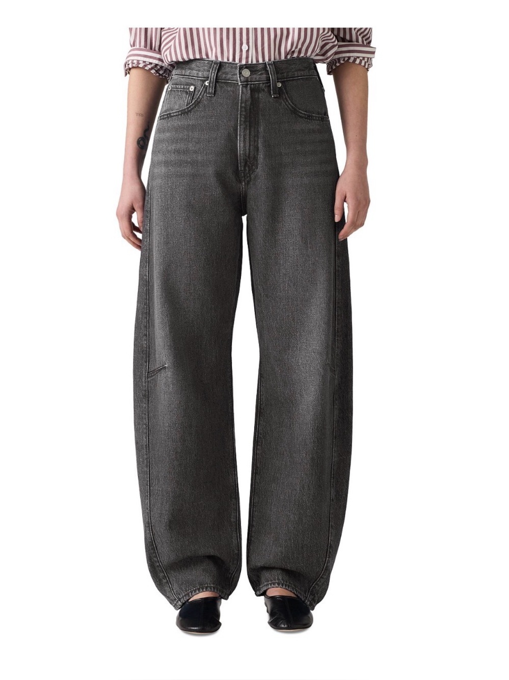 Levi's Charcoal Wide-Leg High-Rise Jeans